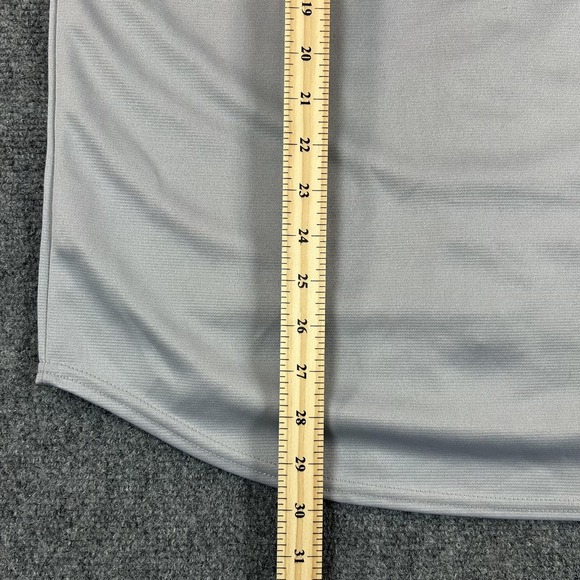 Chicago Cubs Shirt Mens Medium Gray MLB Baseball Button Front Raglan Jersey New - Picture 7 of 9